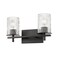 Z-Lite Grayson Vanity, 2-Light, 16 In.W x 5.75 In.L x 8.5 In.H, Matte Black/Clear + Etched Opal 1949-2V-MB - alternate 4